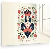MuchoWow Speelkaart - Hartenkoningin - Bloemen - Hartjes