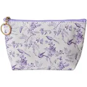 Juleeze Toilettas Dames 21x5x13 cm Wit Paars Synthetisch Bloemen