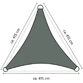Gardenline Schaduwdoek- zonwering- driehoek- – antraciet – 415 x 415 x 415 cm