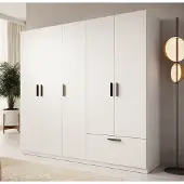 Meubella - Kledingkast Lillian - Wit - 225 cm