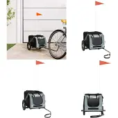 vidaXL Hondenfietstrailer oxford stof en ijzer grijs en zwart
