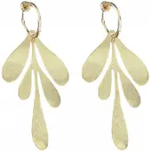 Charme Bijoux Klem oorbellen-Blad-Goudkleurig-geen gaatje-