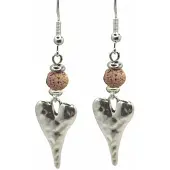 Charme Bijoux Oorbellen-Zilver-roze lava-hart-