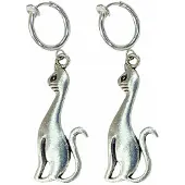 Charme Bijoux Klem oorbellen- poes -zilverkleur-geen gaatje-