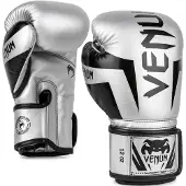 Venum Elite Bokshandschoenen Microfiber Zilver Zwart - 10 OZ