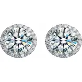 Charme Bijoux Kroon oorbellen- 8 mm zirkonia-Zilverplating -