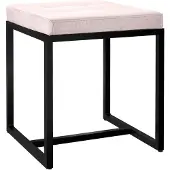 CLP Barci kruk met bekleding en zwart ijzeren frame Fluweel/creme