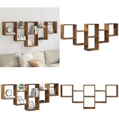 vidaXL Wandschap 159x18x66 cm bewerkt hout oud houtkleurig