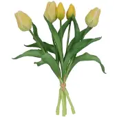 Countryfield Kunstboeket Tulpen - Kunstbloem Geel - 5 Stuks - 3D Geprint