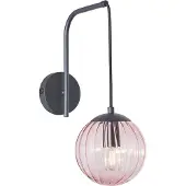 Olucia - RIFKA - Wandlamp - Roze / Zwart - Vorm: Rond