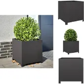 vidaXL Plantenbak 50x50x50 cm staal zwart