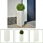 vidaXL Plantenbak driehoek 40x34,5x75 cm staal wit