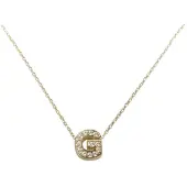 Christian Gouden ketting met g zirkonia hanger