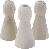 Packlinq Conische houten kandelaars, H: 9,5 cm, 1 stuk