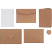 Florence Blanco Kaarten met Envelop - 75 Witte & Kraft Kaarten met 50 Enveloppen, 50 Labels & 15m Jute Touw - Glad - 300 g, 250 g, 120 g
