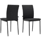 DOMUS Pavia-Eetkamerstoel - Zwart - Set van 2