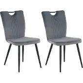 DOMUS Sari-Stoel - Set van 2 - Grijs/Zwart