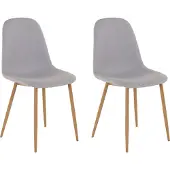 Notio Living Miller-Eetkamerstoel - Lichtgrijs - Set van 2