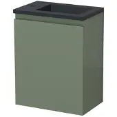 Maxaro Modulo Pico Toiletmeubel met wastafel | 40 cm Saliegroen Greeploos front Quartz