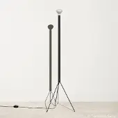Flos Design vloerlamp Luminator, dimbaar, zwart, Woon-/ Eetkamer, metaal, vloerlamp