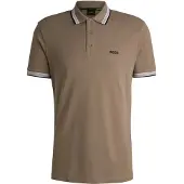 BOSS Heren Paddy bruin piqué poloshirt (M), Casual, Katoen, Korte mouwen 50469055
