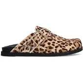 Manfield Leopard clogs met ponyhair | Maat 39