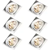 QAZQA Set van 6 inbouwspots wit GU10 AR111 trimless verstelbaar - Oneon