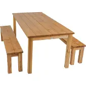 Axi Louise Picknicktafel met bankjes van hout 200 cm - Bruin
