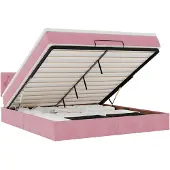 vidaXL Ottoman bed met matras 160x200cm fluweel roze