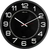 Unilux MEGA wandklok, diameter 57,5 cm, quartz uurwerk, zwart
