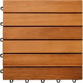 Merkloos Terrastegel Acaciahout - 30x30cm Plug In Systeem - FSC gecertificeerd