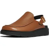 FitFlop Women Gen-FF Leather Back-Strap Moc Mules Deep Tan-Schoenmaat 40