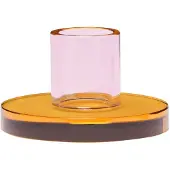 Hubsch – Astra Kandelaar Klein – Ø7 cm – Roze & Oranje