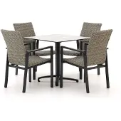 Manifesto furniture + 10% kassakorting | Manifesto Villongo/Canzo 80cm dining tuinset 5-delig stapelbaar inklapbaar