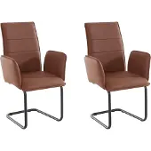 Notio Living Mitzi-Fauteuil - Bruin - Set van 2