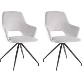 DOMUS Tracy-Fauteuil - 2 Pack - Grijs Velours
