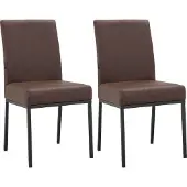 DOMUS Dax-Eetkamerstoel - Bruin - Set van 2