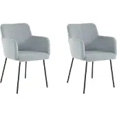 DOMUS Jolie-Eetkamerstoel - Set van 2 - Grijs Teddy