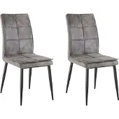 Loft 24 Lima-Stoel - Grijs Microvezel - Set van 2