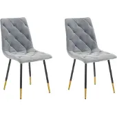 Notio Living Eva-Stoel - Set van 2 - Grijs Metaal