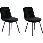 DOMUS Meryl-Eetkamerstoel - Set van 2 - Zwart Fluweel