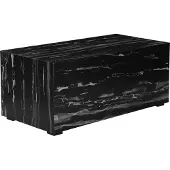 DOMUS Vito-Accenttafel - Zwart/Grijs Marmerlook