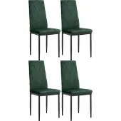DOMUS Melly-Eetkamerstoel - Donkergroen - Set van 4