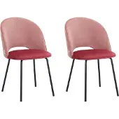 DOMUS Nagoya-Eetkamerstoel - Roze - Set van 2