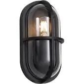 QAZQA Buiten Wandlamp Zwart Ovaal IP65 - Target