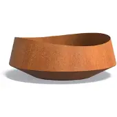 HetTuinstel.nl Cortenstaal bloempot 'Velis' Ø120x45cm - Met bodem