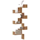 vidaXL Hoekwandschap 45x45x147 cm bewerkt hout artisanaal eikenkleurig