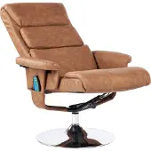 Beliani LEGEND - Relaxfauteuil met voetenbank - Bruin - Kunstleer