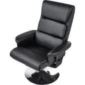 Beliani LEGEND - Relaxfauteuil met voetenbank - Zwart - Kunstleer