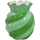 House Vitamin Vase- swirl- stoneware mint/ green- 13x13x15.5cm